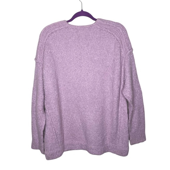 Free People Lofty V Neck Oversized Sweater Light Purple Lilac - Picture 4 of 13
